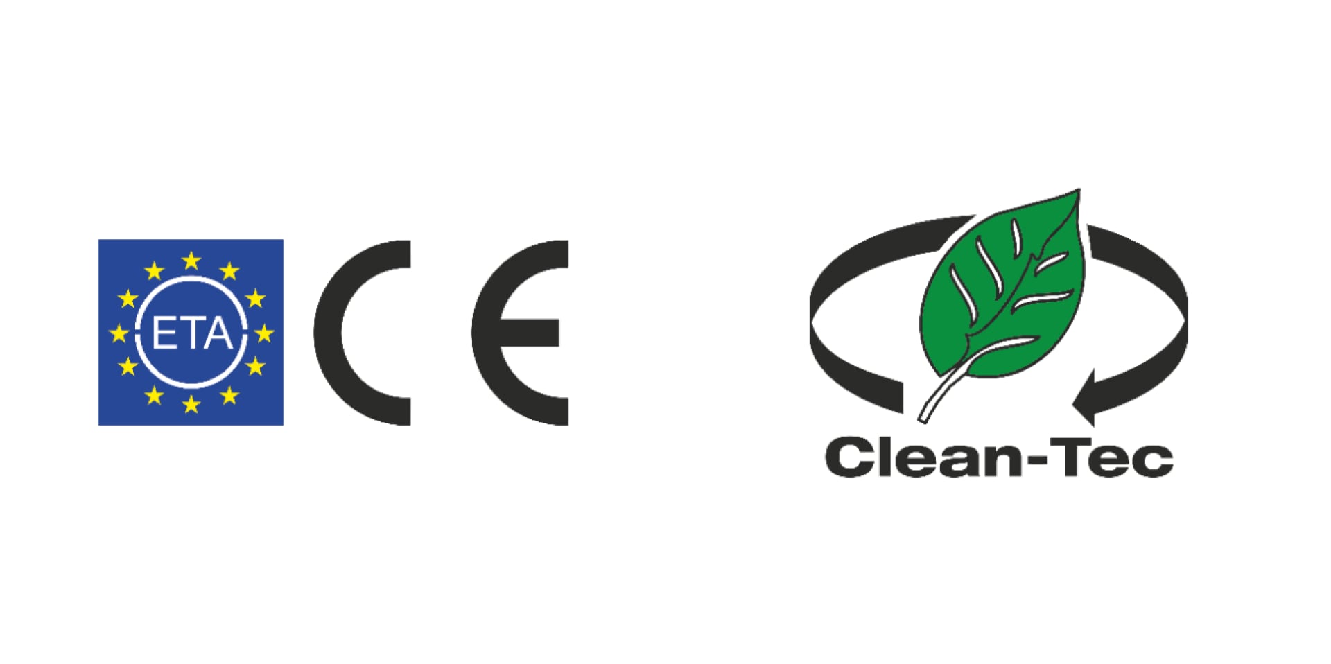 Logos for ETA and CE approval, plus the Hilti Clean-Tec logo