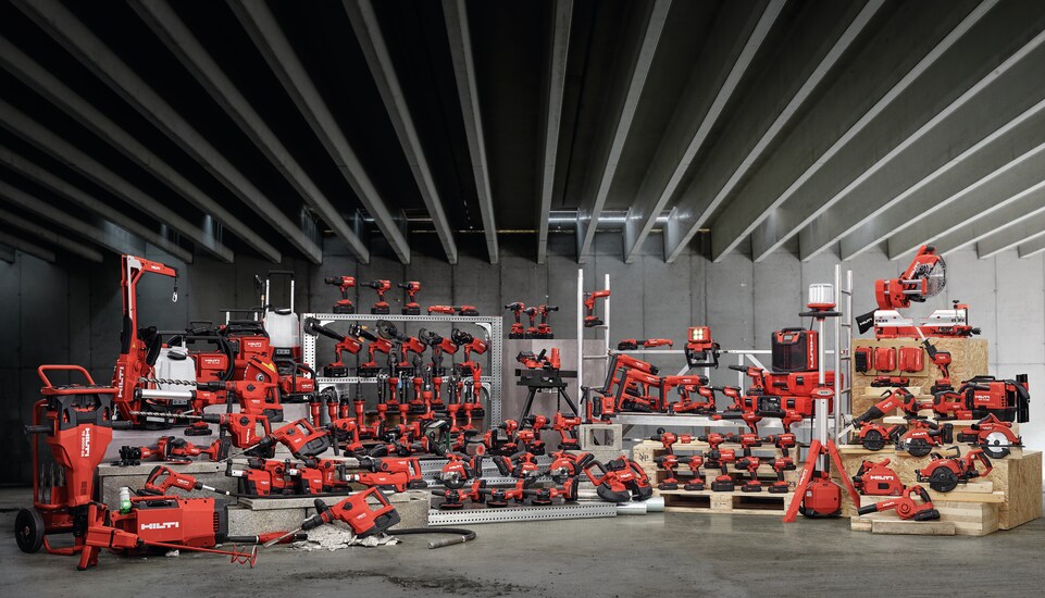 Hilti Nuron cordless tools on display