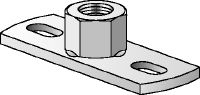 MGS 2-R Stainless steel (A4) medium-duty base plate to fasten metric threaded rods with two anchor points