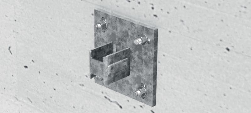 MIQC-SC Connector Hot-dip galvanised (HDG) connector used with MIQ baseplates that allow for free positioning of the girder Applications 1