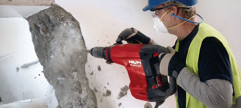 TE 800-AVR Kestävä ja suuritehoinen piikkausvasara/purkuvasara seinien ja lattioiden työstämiseen, alhainen tärinätaso ja pitkä käyttöikä Sovellukset 1