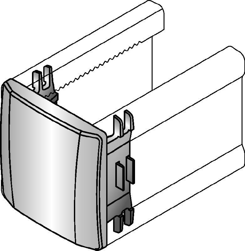 MM-E Channel end cap Channel end cap for covering the ends of Hilti MM strut channels