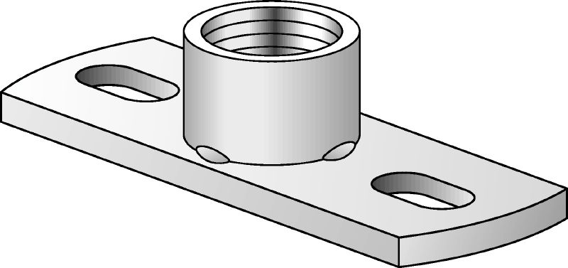MGS 2 Hot-dip galvanised (HDG) medium-duty base plate to fasten imperial threaded rods with two anchor points