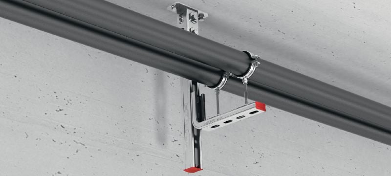 MQK-21-L Galvanised bracket with a 21 mm, high single MQ strut channel for medium-duty indoor applications Applications 1