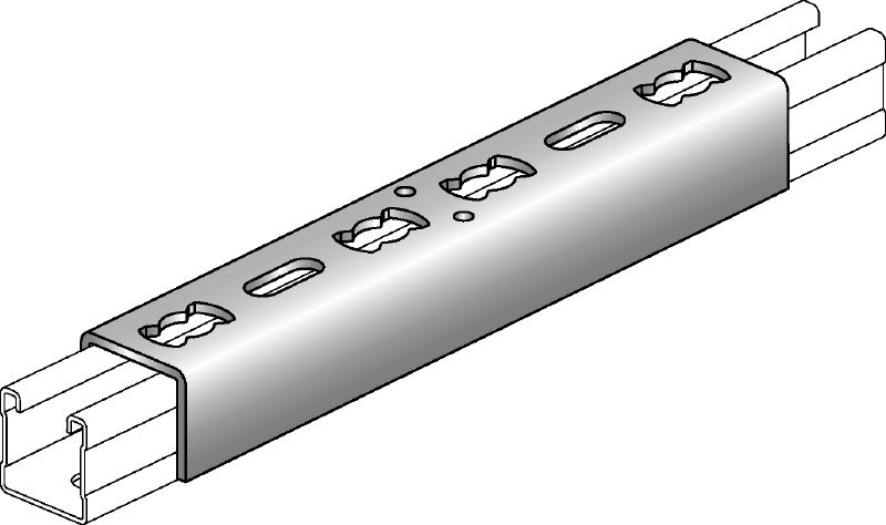 MQV Sinkitty työntöpainike, jota käytetään MQ-kiskojen laajentamiseen pituussuunnassa