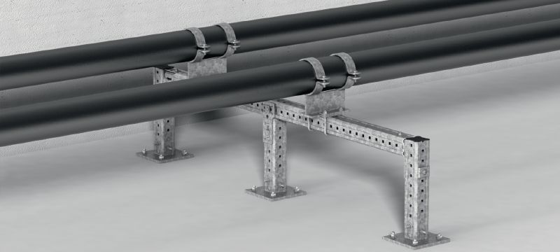 MIC-C-DH Hot-dip galvanised (HDG) baseplate for fastening MI-90 girders to concrete for heavy-duty applications Applications 1