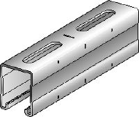 MQ-52-HDG plus Hot-dip galvanised (HDG plus) 52 mm high MQ strut channel for medium-duty applications