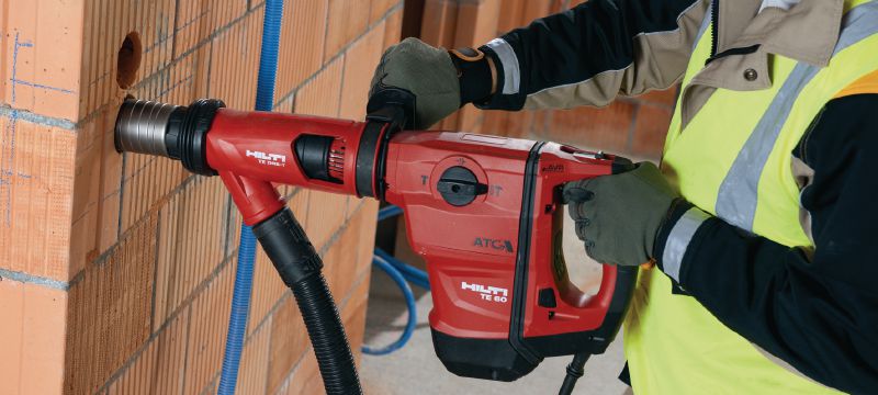 TE 60-ATC-AVR poravasara Monipuolinen ja tehokas SDS Max (TE-Y) -poravasara aktiivisella tärinänvaimennuksella (AVR) ja aktiivisella väännönrajoittimella (ATC) betonin poraukseen ja piikkaukseen Sovellukset 1