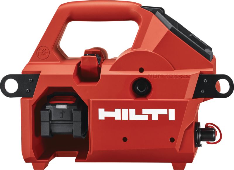 NUN 10K-22 Akkutoiminen hydraulipumppu 10 000 PSI (700 baaria) tuottava akkutoiminen hydraulipumppu raskaan sarjan katkaisu- ja puristustöihin sekä kauko-ohjattuun maanalaisten kaapeleiden ja armeerattujen kaapeleiden leikkaukseen (Nuron-akku) - kauko-ohjain sisältyy
