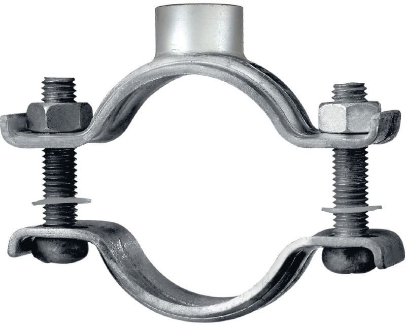 MP-M Pipe clamp heavy-duty Standard galvanised pipe clamp without sound inlay for heavy-duty piping applications (metric)