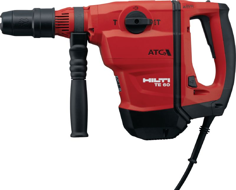TE 60-ATC-AVR poravasara Monipuolinen ja tehokas SDS Max (TE-Y) -poravasara aktiivisella tärinänvaimennuksella (AVR) ja aktiivisella väännönrajoittimella (ATC) betonin poraukseen ja piikkaukseen