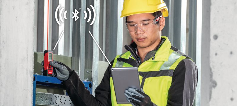 PD-I Lasermittari Kestävä lasermittari älykkäillä mittaustoiminnoilla ja Bluetooth-yhteydellä sisäkäyttöön jopa 100 m:n etäisyydeltä Sovellukset 1