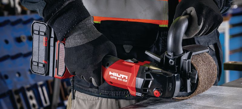 Nuron GPB 6X-22 Cordless burnisher Variable-speed cordless burnishing tool with upgraded performance and battery run time for grinding and finishing metals (Nuron battery platform) Applications 1