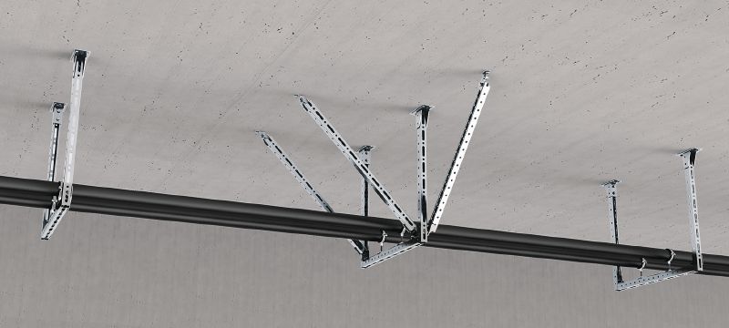 MT-S-L FL 40 Esiasennettu seisminen kulmatuki Kulmatuki esiasennetulla Fast-Lock-mutterilla ja -pultilla tuettujen MT-40-kiskojärjestelmien asentamiseen seismisillä alueilla Sovellukset 1
