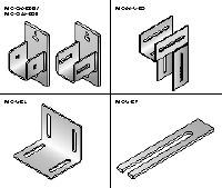MIC Hot-dip galvanised (HDG) connectors for flexible installation of horizontal divider beams in elevator shafts