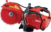 DSH 600-X polttomoottorikäyttöinen saha (300 mm) Kompaktin yläkahvan omaava (63 cc) polttomoottorikäyttöinen saha laikkajarrulla – 300 mm:n terillä leikkaussyvyys jopa 120 mm betonissa, muurauksessa ja metallissa