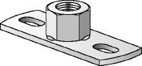 MGL 2-R Stainless steel (A4) light-duty base plate to fasten metric threaded rods with two anchor points