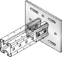 MIQC-S Baseplate connector Hot-dip galvanised (HDG) baseplate for fastening MIQ girders to steel for heavy-duty applications