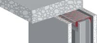 CFS-TTS E Palokatkon yläkiskon tiiviste Nopea, yksinkertainen ja puhdas esimuotoiltu palokatkoratkaisu seinän päällä oleviin väliseinäliitoksiin ja taipumapäihin Sovellukset 1