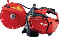 DSH 600-X polttomoottorikäyttöinen saha (300 mm) Kompaktin yläkahvan omaava (63 cc) polttomoottorikäyttöinen saha laikkajarrulla – 300 mm:n terillä leikkaussyvyys jopa 120 mm betonissa, muurauksessa ja metallissa