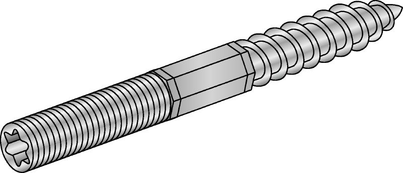 Galvanised hanger bolt 4.6 Torx head Galvanised hanger bolt with steel grade 4.6 and Torx head