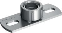 MGL 2-R Stainless steel (A4) light-duty base plate to fasten imperial threaded rods with two anchor points