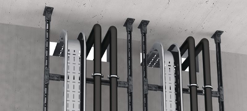 MT-B-O2AVI OC Esiasennettu tasolevy Ulkokäyttöön soveltuva yleisliitin esiasennetulla Fast-Lock-mutterilla ja -pultilla kiskojärjestelmien ankkuroimiseksi betoniin ja teräkseen Sovellukset 1