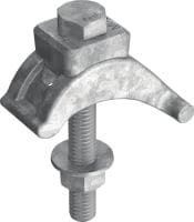 MI-SGC M12 Hot-dip galvanised (HDG) single beam clamp for connecting MIQ steel baseplates to steel beams