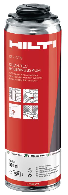CF-I CTS Isosyanaattia sisältämätön Clean-Tec -eristysvaahto Clean-Tec-vaahto täyttämiseen, tiivistämiseen ja eristämiseen