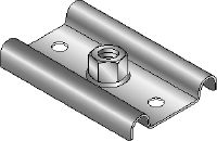 MFP-GP-F Fixed point base plate Premium hot-dip galvanised (HDG) baseplate for light-duty fixed point applications (metric)