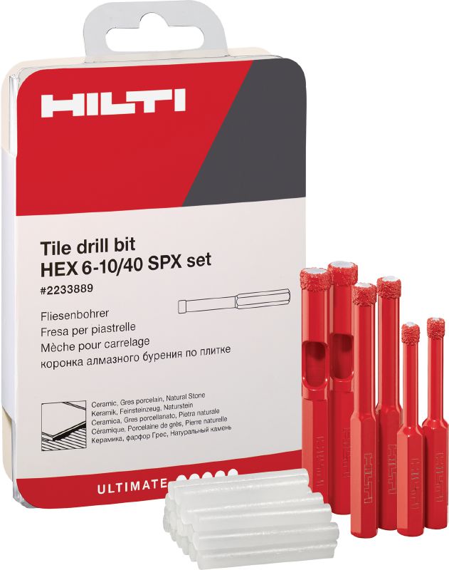 Laattaporanterä HEX 6-10/40 SPX sarja 