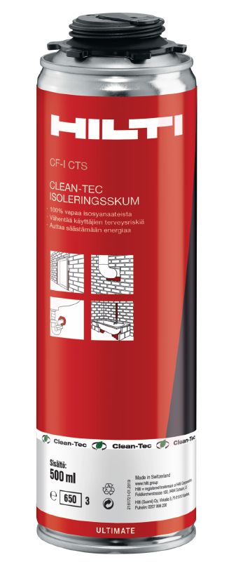CF-I CTS Isosyanaattia sisältämätön Clean-Tec -eristysvaahto Clean-Tec-vaahto täyttämiseen, tiivistämiseen ja eristämiseen