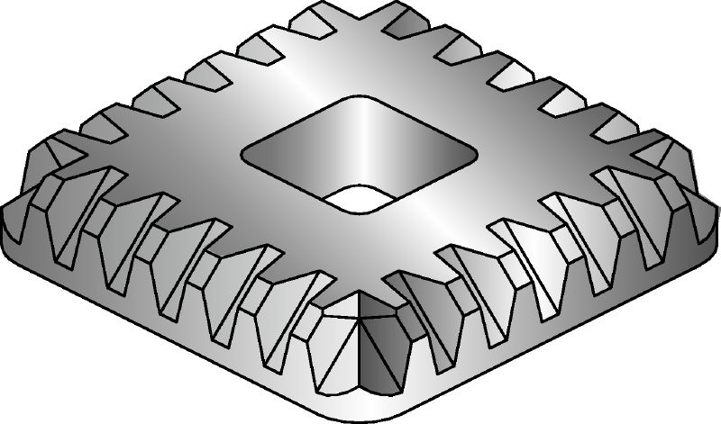 MIA-TP Hot-dip galvanised (HDG) tooth plate used with the MIA-OH bolt for fastening of MI and MIQ connectors