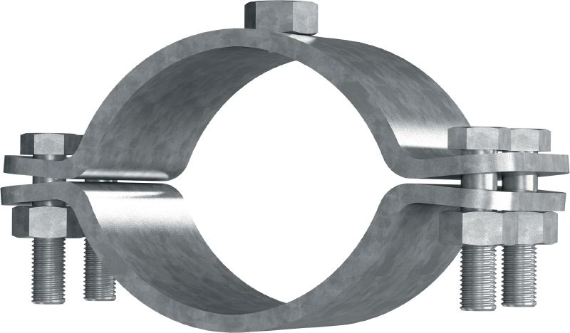 MFP-F Fixed point pipe clamps Premium hot-dip galvanised (HDG) fixed point pipe clamp for maximum performance in heavy-duty piping applications