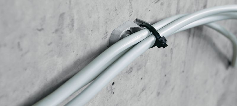 X-ECT MX Cable tie mount Plastic cable/conduit tie holder for use with collated nails Applications 1