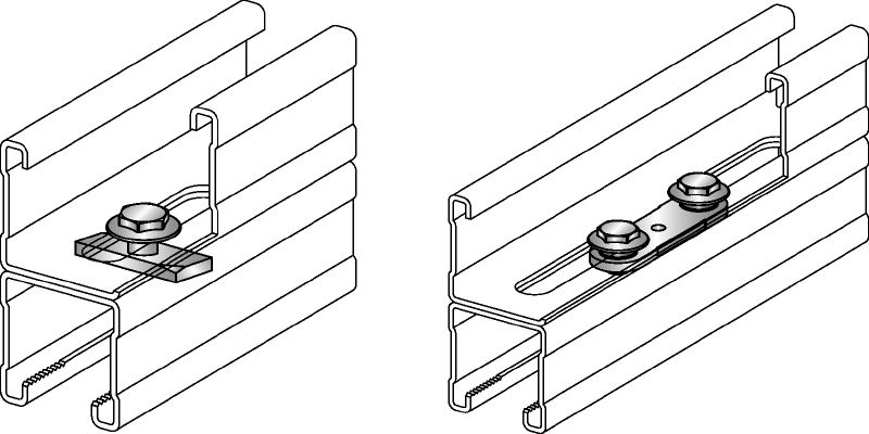 MQZ-F Channel tie Hot-dip galvanised (HDG) channel tie to create double channels