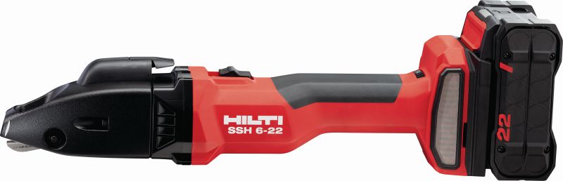 SSH 6-22 Akkumetallileikkuri Akkutoiminen kaksoisleikkuri nopeaan metallilevyn ja profiilien leikkaukseen 2,5 mm:iin │12 Ga asti – Hilti SSH CS -terät mukana (Nuron-akkualusta)