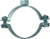 MP-SRN Pipe clamp light-duty Standard stainless steel pipe clamp without sound inlay for light-duty applications