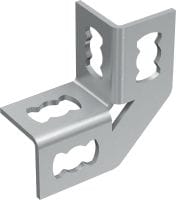 MQW-4-90 Angle Connector Galvanised 90-degree angle for connecting multiple MQ strut channels