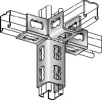 MQV-4/3 D Kulmaliitin Sinkitty työntöpainike kolmiulotteisiin rakenteisiin