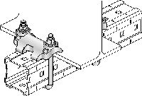 MI-DGC Hot-dip galvanised (HDG) double beam clamp for connecting MI girders to steel beams for heavy-duty applications