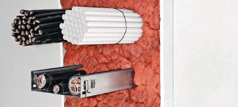 CFS-F FX Joustava palokatkovaahto Helposti asennettava joustava palokatkovaahto, jonka avulla voidaan luoda paloa ja savua torjuva sulku kaapeli- ja sekalaisten läpivientien ympärille Sovellukset 1