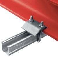 MQT-R Stainless steel (A4) beam clamp for connecting MQ strut channels directly to steel beams