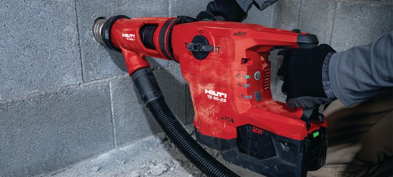 Nuron TE 60-22 Cordless rotary hammer Cordless SDS Max (TE-Y) rotary hammer with Active Vibration Reduction and Active Torque Control for heavy-duty concrete drilling and chiseling (Nuron battery platform) Applications 1