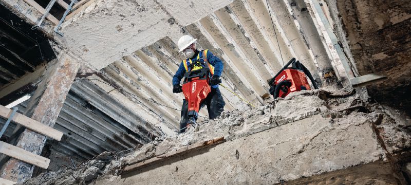 TE 2000-22 Akkukäyttöinen murtovasara Tehokas ja kevyt akkukäyttöinen murtovasara betonin rikkomiseen ja muihin purkutöihin (Nuron-akkualusta) Sovellukset 1