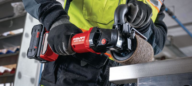 Nuron GPB 6X-22 Cordless burnisher Variable-speed cordless burnishing tool with upgraded performance and battery run time for grinding and finishing metals (Nuron battery platform) Applications 1