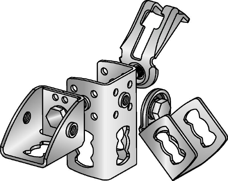 MQ3D connectors Galvanised elements for assembling 3D structures on site