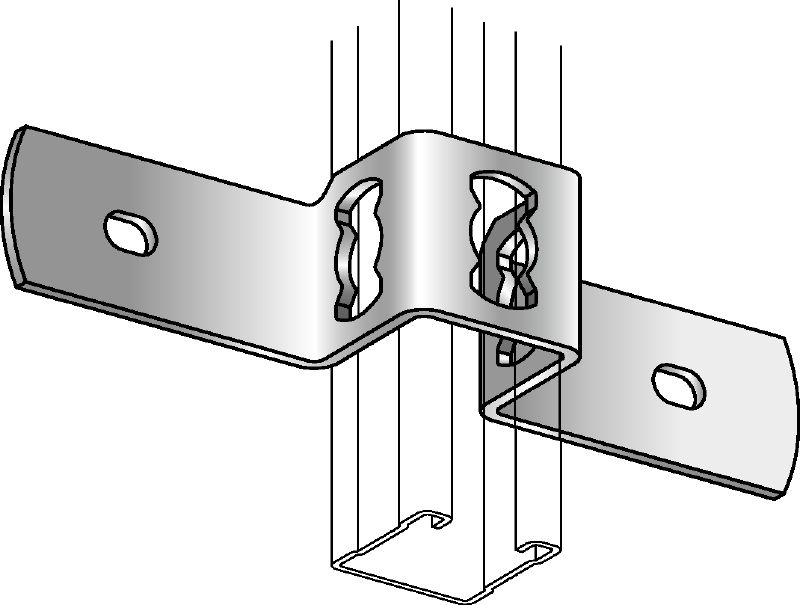 MQB-F Clamp (strut to concrete) Hot-dip galvanised (HDG) clamp for fastening MQ strut channels to concrete
