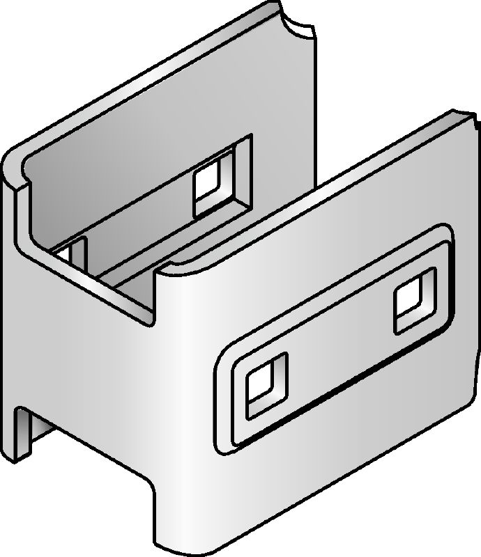 MIQC-SC Connector Hot-dip galvanised (HDG) connector used with MIQ baseplates that allow for free positioning of the girder
