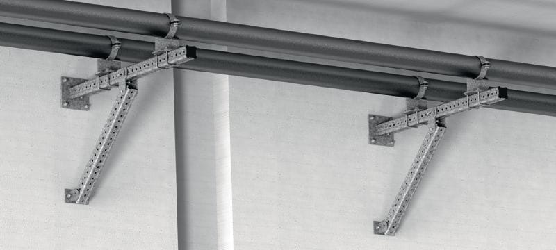 MIC-CU-MAH Liitin Kuumasinkitty (HDG) liitin liitospalkkien kiinnittämiseksi suoraan betoniin 0° - 180° kulmassa Sovellukset 1